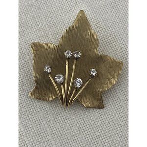 Winard Vintage 1/20 12 K Gold Brooch Rhinestones